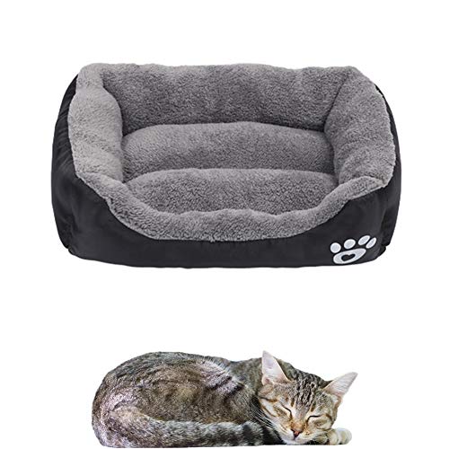 BOENTA hundebett waschbar hundebetten Katzenbetten Für Mittlere Katzen Warmes Hundebett Günstige Hundebetten Plüsch Hundebett Haustiernest Black,XL von BOENTA