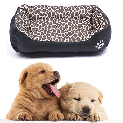 BOENTA hundebett waschbar hundebetten Katzenbetten Für Mittlere Katzen Warmes Hundebett Günstige Hundebetten Plüsch Hundebett Haustiernest Leopard Print,XL von BOENTA