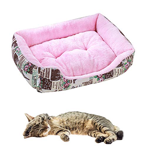 BOENTA hundebetten für mittlere Hunde hundebetten Haustiernest Kätzchenbett Flauschiges Katzenbett Haustierbetten Für Katzen Hundekissen Hund Schlafsofa French Rose pink,m von BOENTA