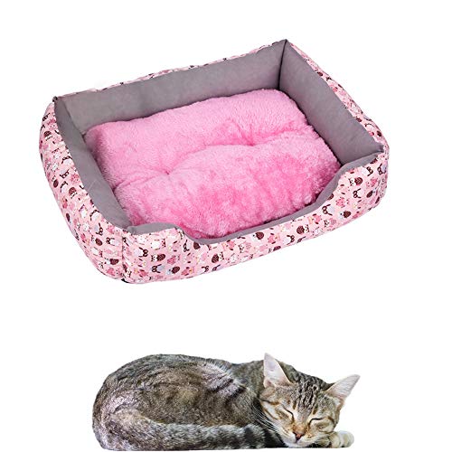 BOENTA hundebetten für mittlere Hunde hundebetten Haustiernest Kätzchenbett Flauschiges Katzenbett Haustierbetten Für Katzen Hundekissen Hund Schlafsofa owl pink,m von BOENTA