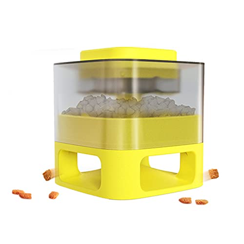 BOENTA hundespielzeug Unzerstörbar Hunde Interaktives Spielzeug Hundegummibälle Tiernahrung Ball Dispenser Hund Puzzle Ball Hundefutter Ball Dispenser Yellow von BOENTA