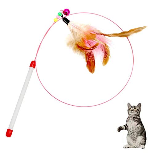 BOENTA katzenangel cat Toy Katzenspielzeugstock Katzenspielzeug mit Federn Katzenfederspielzeug Katzen Zauberstab Spielzeug Katzenstab a von BOENTA