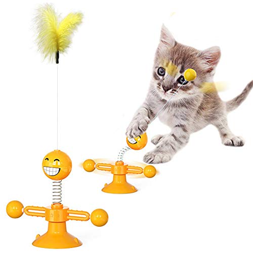 BOENTA katzenangel katzenspielzeug Katze Angelrute Spielzeug Katzen Zauberstab Katze Zauberstab Spielzeug Katze Spielzeug Mit Teathers Katzenfeder Spielzeug orange von BOENTA