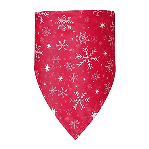 BOENTA katzenhalstuch Halstuch Hund Katze Bandana Dreieck Hund Bandana Bandana für Hund Rotes Kopftuch Hund Mohn Bandana Weihnachten Hund Bandana 63X42,Snowflake von BOENTA