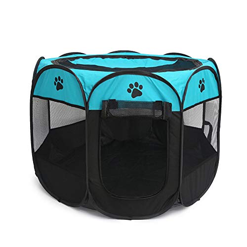 BOENTA welpenlaufstall laufstall Katze Kaninchenlauf drinnen Katzenlaufstall Hundestift Indoor Rabbit Pen Kätzchen Pen Laufstall für Welpen Blue&Black von BOENTA