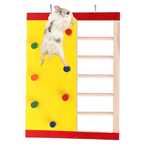 ppactvo Hamster ZubehöR Kleintierspielzeug Hamster Bunte Kletterleiter Spielzeug Meerschweinchen Rampe Kleintiere Ruheplattform NatüRliches Holzversteck FüR Kleine Haustiere von BOENTA