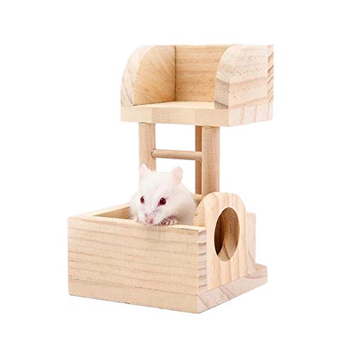 ppactvo Kaninchen Spielzeug HöLzerner Grabturm FüR Hamster-Kletterspielzeug FüR Kleintiere Hamster-Meerschweinchen-Spielzeug FüR Linderung Von Langeweile Und Steigerung Der AktivitäT von BOENTA