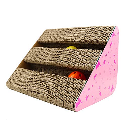 ppactvo Katzenkratzbrett Katzenkratzbretter Karton Cat Scratchers Recycelbares Dreieck Scratching Pad Kratzfestes Bettsofa FüR Cat Random Color von BOENTA