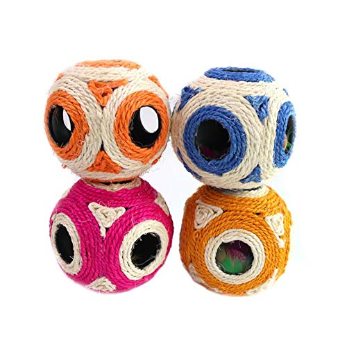 ppactvo Katzenkratzbrett Kratzbretter Katze Sisal Ball Interaktive Katze Rolling Ball Durable Scratch Katzenspielzeug FüR Katze Haustier Spielen BeißEn Kauen Random Color von BOENTA