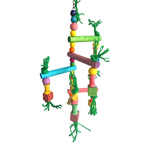 ppactvo Papagei Spielzeug Papageienspielzeug Papagei Leitern Spielzeug Schaukel Kauspielzeug Mit Glocke FüR Papageien Aras Liebe VöGel Kanarische Finken Nymphensittiche von BOENTA