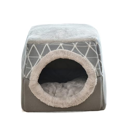 Katzenbett höhle Tierbett Haustierbett Mit Zusammenklappbarer Matte, Klassisches Weiches Leoparden-Hundewelpen-Sofakissen, Zwinger-Nest, Hunde- Und Katzenbett Hundekissen katzenkissen ( Color : A , Si von BOGAZY