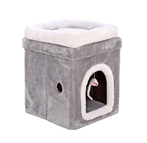 Katzenbett höhle Tierbett Weiches Haustierbett, Doppelschichtig, Quadratisch, Für Katzen, Winter, Warmer Schlafsack, Welpenkissen, Matte, Zusammenklappbares Katzenzubehör Hundekissen katzenkissen ( Co von BOGAZY