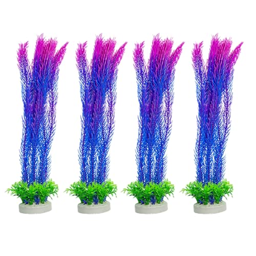 BOGEEL Realistische Pflanze, Aquarien, Dekoration, künstliche Wasserpflanze mit Sockel, für Büro, kommerzielle Aquarien, Landschaftsbau, 4 Stück BOGEEL Realistische Pflanze, Aquarien, Dekoration, künstliche Wasserpflanze mit Sockel, für Büro, kommerzielle Aquarien, Landschaftsbau, 4 Stück von BOGEEL