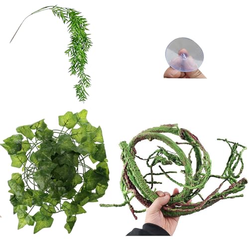 BOGEEL Realistische Rebendekoration für Reptilien, Terrarien, natürliche Höhle, Lebensraum, Dekorationen, Kletterpflanzen, Hängematte, Verstecke, Höhle BOGEEL Realistische Rebendekoration für Reptilien, Terrarien, natürliche Höhle, Lebensraum, Dekorationen, Kletterpflanzen, Hängematte, Verstecke, Höhle von BOGEEL