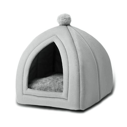 Katzenbett für Indoor-Katzen, kleine Hunde, warmes Bett, Haus, waschbar, Welpenzelt, Bett, Kätzchenhöhle, abnehmbares Kissen, 3 Größen von BOGEEL