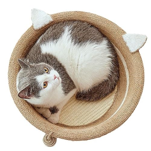 Katzenkratzbett mit Sisal, Kreisförmiges Design, Katzenkratzbecken, Katzenstreu und Katzenkratzbrett, Universell für Alle Jahreszeiten, Krallenschleifspielzeug von BOHHO