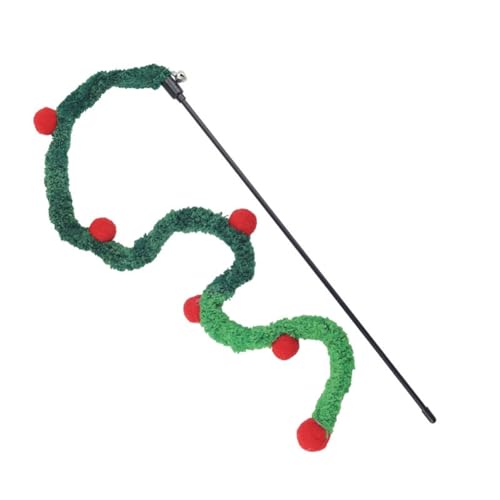 BOLAXHCA 5-Teiliges Katzenspielzeug mit Federn, Katzen-Zauberstab, Interaktives Katzenspielzeug, Lustige Raupe, Bunter Stab, Katzenstab-Spielzeug, Grün, Langlebig, Einfache Installation, Einfach zu Be von BOLAXHCA