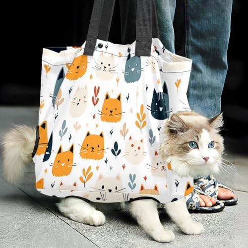 Süße Tragetasche für Katzen und Haustiere, Polyester, Tragetasche für Welpen und Kätzchen, Haustier-Reisetasche, Katze und kleine Hunde, tragbar, 35,6 x 33 x 15,2 cm von BOLIMAO