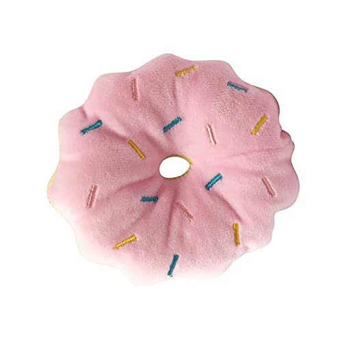 BOLORAMO Donut Quietschendes Plüsch-Welpenspielzeug, Zähneknirschen, Spaß, Niedlich, Lindert Langeweile, Hundespielzeug für Heimtierbedarf (Rosa) von BOLORAMO