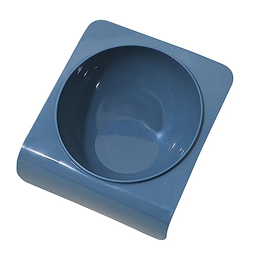 BOLORAMO Haustier Futter Schüssel Kunststoff Katze Schüssel Erfrischende Farbe Schräg Home Toilette (Blau) von BOLORAMO