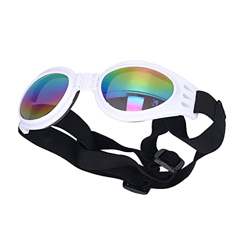 BOLORAMO Haustier-Sonnenbrille, Hunde-Outdoor-Sonnenbrille Einfach zu verwenden Wasserdicht für den Außenbereich für Hunde(White, Love Type) von BOLORAMO