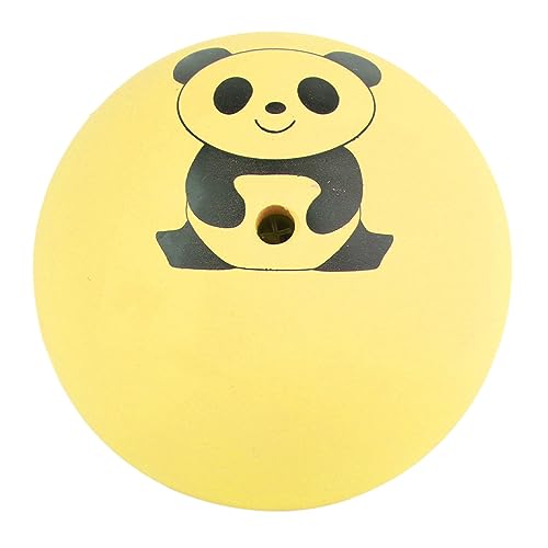 BOLORAMO Haustierspielzeugbälle, Quietschende Hundespielzeugbälle, Bissfester Latex, Sicher, Glattes Panda-Muster für Hundespaß (Gelb) von BOLORAMO