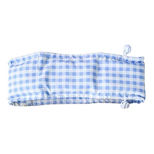 BOLORAMO Kühlendes Hundehalstuch, Doppelseitiger Kordelzug, Separate Taschen, Verstellbares Hundekühlhalsband für Spaziergänge (Blaues Gitter M) von BOLORAMO