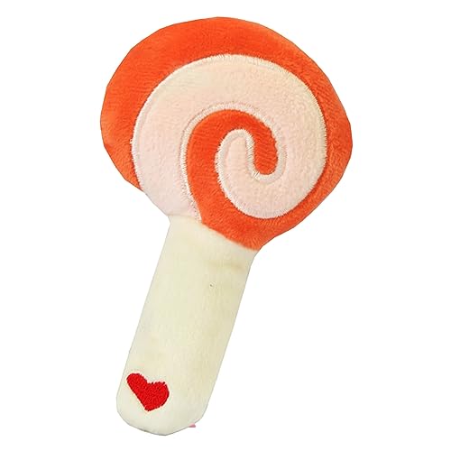 BOLORAMO Plüsch-Hundespielzeug, Bissfest, Schönes Interessantes Zähneknirschen, Plüsch-Lollipop-Hundekauspielzeug für Interaktive Hunde-Haustierbedarf bei Angstzuständen (Orange) von BOLORAMO