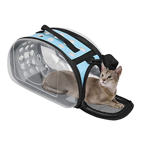 BOLORAMO Transportbox für Haustiere, praktisch und stylisch Katzentransportbox Stark und bissfest, robust für Reisende Haustiere(Blue, S) von BOLORAMO