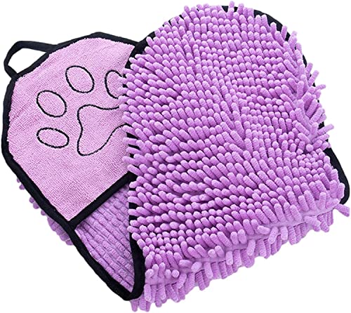 BOLYUM Haustier Handtücher, Super Absorbent Hog Towels, Schnell Drying Dog Bath Robe, Mikrofaser Drying Towel with Hand Pockets, for Grooming, Traveling, Bathing, Pet Accessories (Lila) von BOLYUM