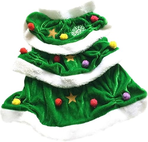 BOLYUM Haustier Weihnachten Kostüm, Weihnachtsbaum Haustier Mantel Niedlich und Warm Hund Kostüme, Lustige Hund Katze Xmas Party Kostüm Cosplay Kleidung (XS) von BOLYUM