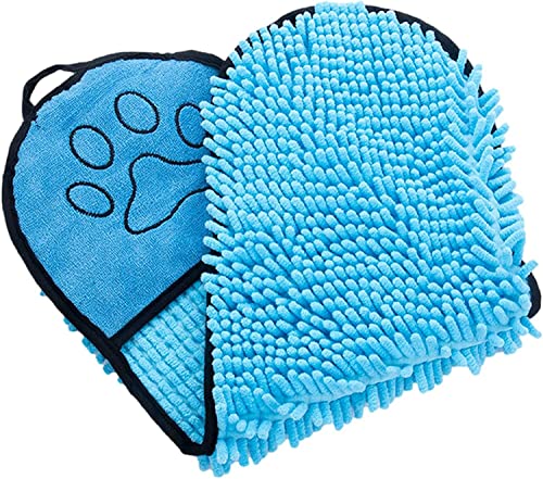 Haustier Handtücher, Super Absorbent Hog Towels, Schnell Drying Dog Bath Robe, Mikrofaser Drying Towel with Hand Pockets, for Grooming, Traveling, Bathing, Pet Accessories (Blau) von BOLYUM