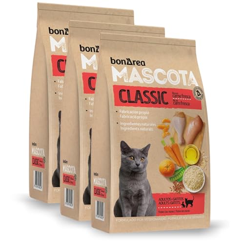 BonÀrea – Futter für Junge und Erwachsene Katzen, Packung mit 3 x 3 kg (insgesamt 9 kg) – hergestellt aus frischem Hühnerfleisch – enthält natürliche Zutaten – komplettes und ausgewogenes Futter von BONAREA