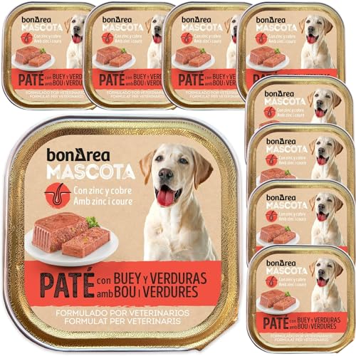 BonÀrea – Nassfutter für Hunde, Packung 9 x 300 g – Rinderpastete mit Gemüse – für alle Altersgruppen – französische Herstellung von BONAREA