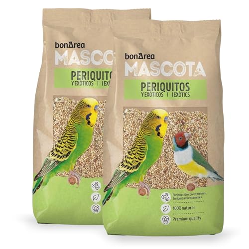 BonÀrea – Samenmischung – 2 x 1 kg – 100% natürliche Nahrung für Sittiche und Exoten – angereichert mit Vitaminen – vollständige und ausgewogene Ernährung von BONAREA