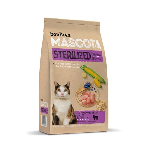 BonÁrea - Trockenfutter für Sterelisierte Katzen - Enthält Frisches Fleisch - Hergestellt aus Natürlichen Zutaten - Vollwertiges und Ausgewogenes Futter Esterilized 3kg von BONAREA