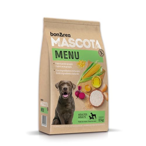 BONAREA Trockenfutter für Ausgewachsene Hunde - 10kg - Menu mit Frischem Fleisch - Hergestellt aus Tierischem Eiweiß, Getreide und Gemüse Mäßige Aktivität von BONAREA