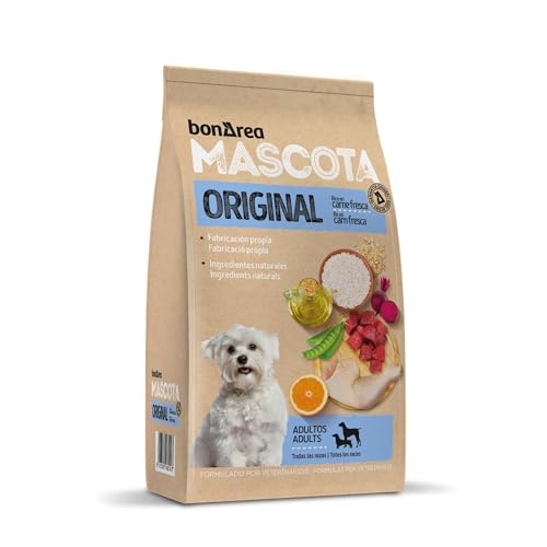 BONAREA Trockenfutter für Ausgewachsene Hunde - 10kg - Original Reich an Frischem Fleisch - Hergestellt aus Tierischem Eiweiß, Getreide und Gemüse Normale Aktivität von BONAREA