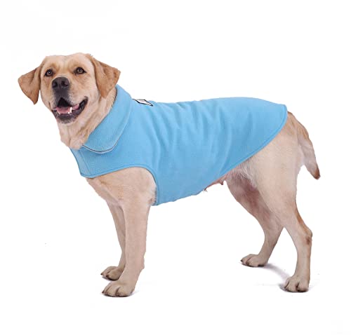 Bonawen Fleece-Hundemantel, reflektierend, kaltes Wetter, für extra große bis kleine Haustiere (blau, 3XL) von BONAWEN