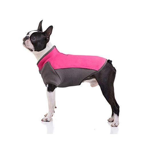 Bonawen Fleece-Hundeweste, Pullover, weiche Hundejacke, kaltes Wetter, Hundejacke für kleine, mittelgroße Hunde, Jungen oder Mädchen (Rosa, S) von BONAWEN