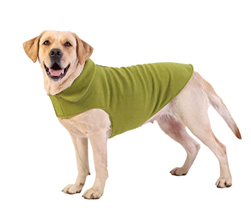 Fleece-Hundemantel, Haustierjacke, Hundeanzug, reflektierend, für kaltes Wetter, für extra große bis kleine Haustiere (Grün, S) von BONAWEN