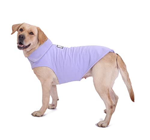 Fleece-Hundemantel, Winter, Haustierjacke, reflektierend, für kaltes Wetter, für große, mittelgroße und kleine Hunde (lila, 3XL) von BONAWEN