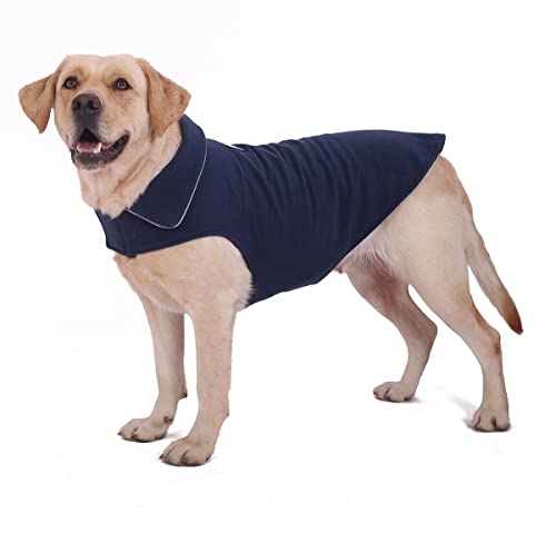 Fleece-Hundemantel, Winterjacke, reflektierend, für kaltes Wetter, für große, mittelgroße und kleine Hunde, Marineblau, Größe XXL von BONAWEN