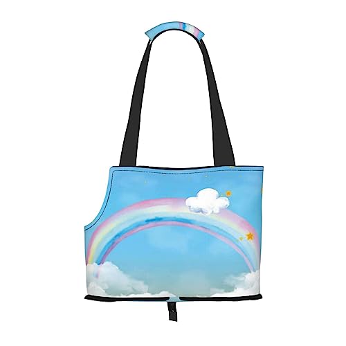 Cartoon Rainbow Pet Carrier, Tier Tragbare Tragetasche, lässige Hund Katze Umhängetasche für kleine bis mittelgroße Katzen und kleine Hunde von BONDIJ