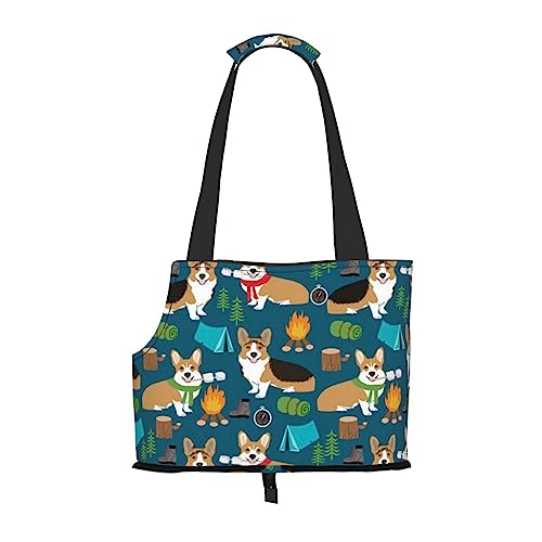 Corgi Haustiertragetasche, Tier-Tragetasche, lässige Tragetasche für Hunde und Katzen, Schultertasche für kleine bis mittelgroße Katzen und kleine Hunde von BONDIJ