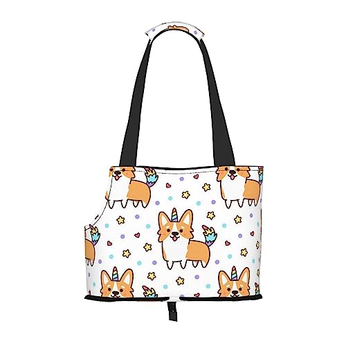 Corgi Haustiertragetasche, Tier-Tragetasche, lässige Tragetasche für Hunde und Katzen, Schultertasche für kleine bis mittelgroße Katzen und kleine Hunde von BONDIJ