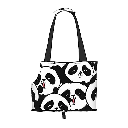 Niedlicher Cartoon-Panda-Haustier-Tragetasche, tragbare Tragetasche, lässige Schultertasche für kleine bis mittelgroße Katzen und kleine Hunde von BONDIJ