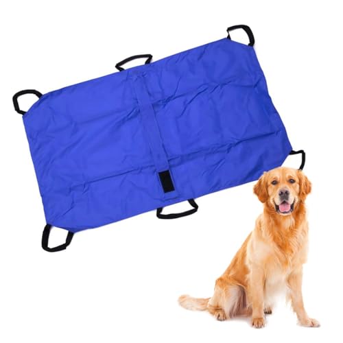 Faltbare Haustiertrage, Hundetragetuch Notfall RucksackHunde Tragehilfe mit Griff Anti Biss Trage bis 60kg Haustiertransportbahre für Haustiere mit Notfällen 120x74cm Anti Beiß Haustiertrage von BONJUME