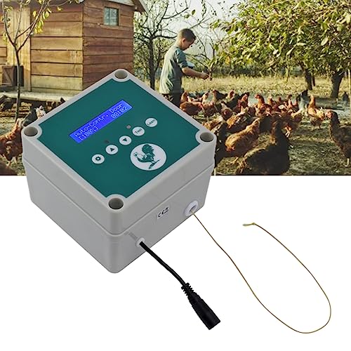 Bonkzebu Automatic Chicken Coop Tür Solar Angetrieben, Timer -Modus Chicken Coop Door Controller, High Definition -LED -Display Chicken Coop -Aktuatormotor für Farm von BONKZEBU