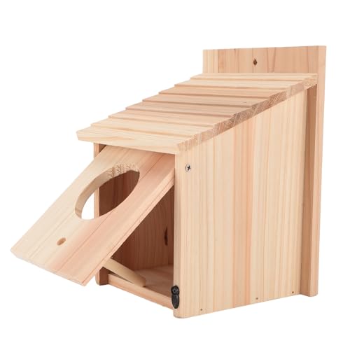 Holz-Vogelhaus für den Außenbereich, mit Standstange für Zucht, Anhänger, Dekoration, Einfache Reinigung, Tür-Aufhängeloch, Zum Aufhängen, Vogelhaus für Garten, Hof, Finken, von BONKZEBU